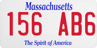 MA license plate 156AB6