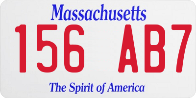 MA license plate 156AB7