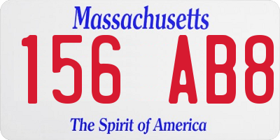 MA license plate 156AB8