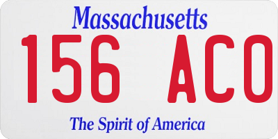 MA license plate 156AC0