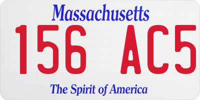 MA license plate 156AC5