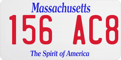MA license plate 156AC8