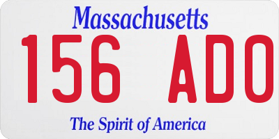 MA license plate 156AD0