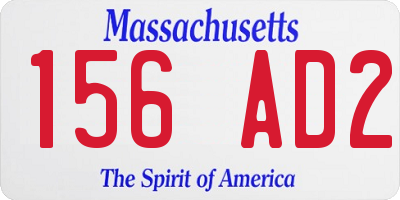 MA license plate 156AD2