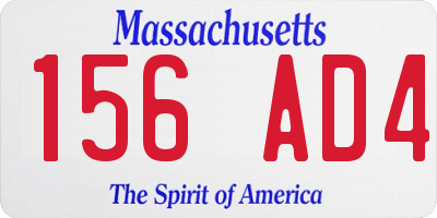 MA license plate 156AD4