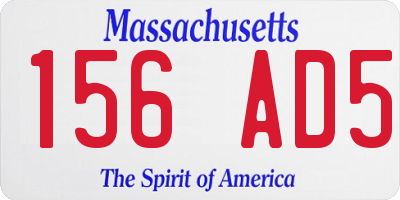 MA license plate 156AD5