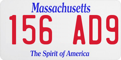 MA license plate 156AD9