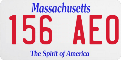 MA license plate 156AE0