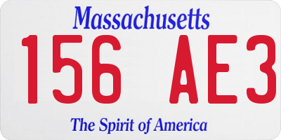 MA license plate 156AE3