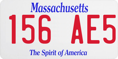 MA license plate 156AE5