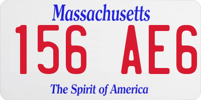 MA license plate 156AE6