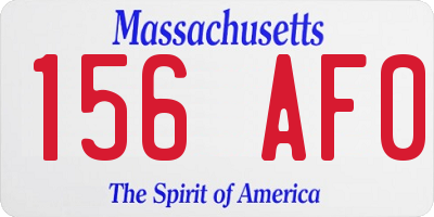 MA license plate 156AF0