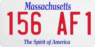 MA license plate 156AF1