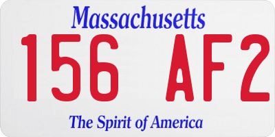 MA license plate 156AF2