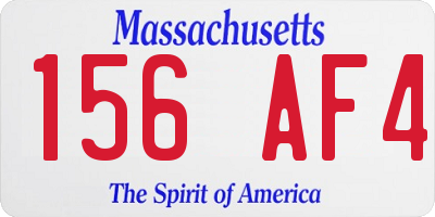 MA license plate 156AF4