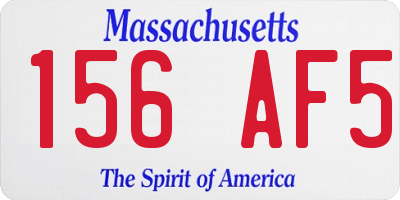 MA license plate 156AF5