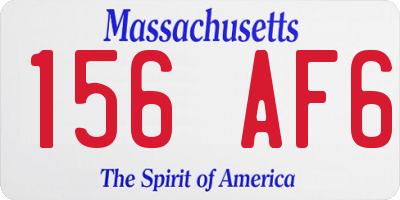 MA license plate 156AF6