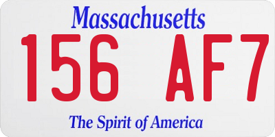 MA license plate 156AF7