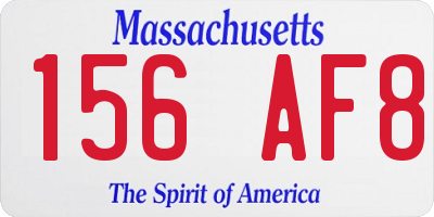 MA license plate 156AF8
