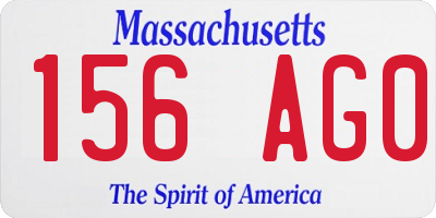 MA license plate 156AG0
