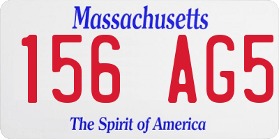MA license plate 156AG5