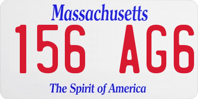 MA license plate 156AG6