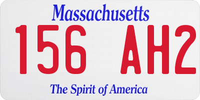 MA license plate 156AH2