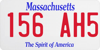 MA license plate 156AH5
