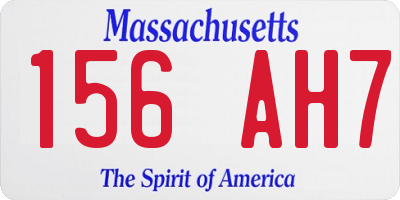 MA license plate 156AH7