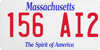 MA license plate 156AI2