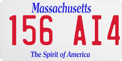 MA license plate 156AI4