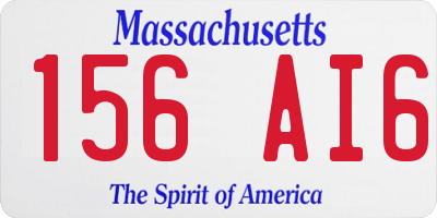 MA license plate 156AI6