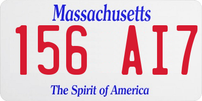 MA license plate 156AI7