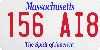 MA license plate 156AI8