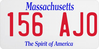 MA license plate 156AJ0