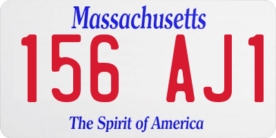 MA license plate 156AJ1