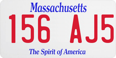 MA license plate 156AJ5