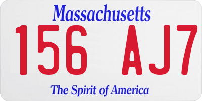 MA license plate 156AJ7