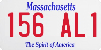 MA license plate 156AL1