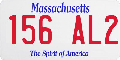 MA license plate 156AL2