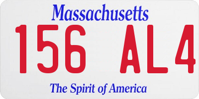 MA license plate 156AL4