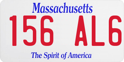 MA license plate 156AL6