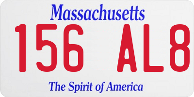 MA license plate 156AL8