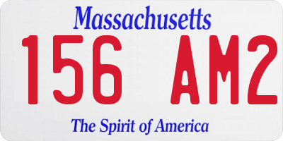 MA license plate 156AM2