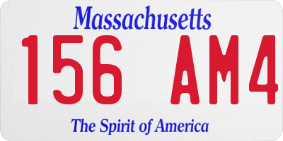 MA license plate 156AM4