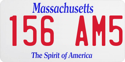 MA license plate 156AM5