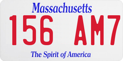 MA license plate 156AM7