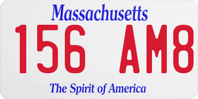MA license plate 156AM8