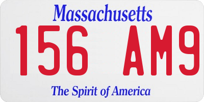 MA license plate 156AM9