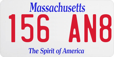 MA license plate 156AN8